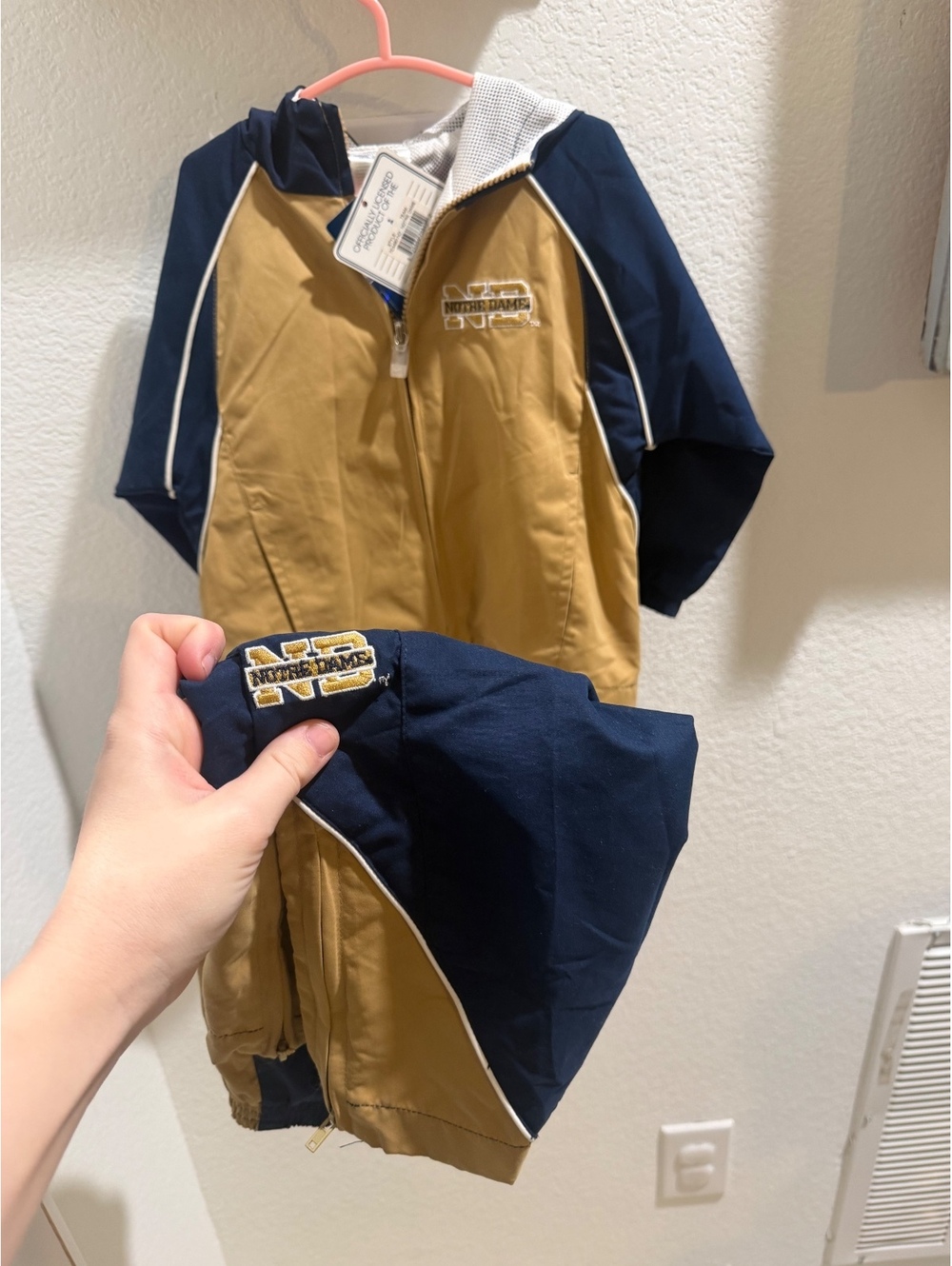 Notre Dame Boys matching windbreaker set